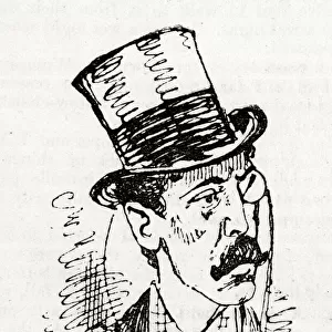 Cartoon portrait, Sir Squire Bancroft, actor-manager