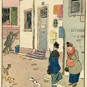 Cartoon, Replacing the maid, WW1