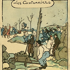 Cartoon, The Road Menders, WW1