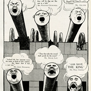 Cartoon, Siege Guns of Rhetoric, WW1