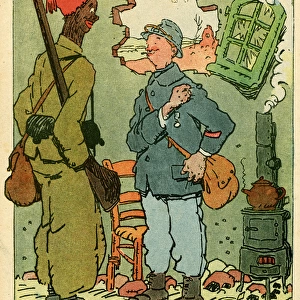 Cartoon, A sophisticated man, WW1