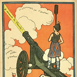 Cartoon, The speech is in the cannon, WW1