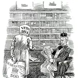 Cartoon, The Veto Bill, by W H Toy