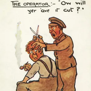 Cartoon - WWI - Haircut