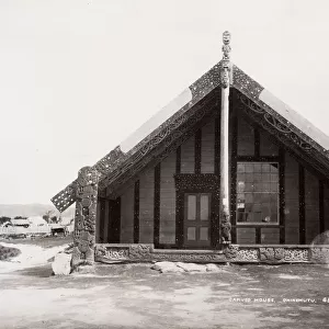Carved Maori house Ohinemutu, New Zealand