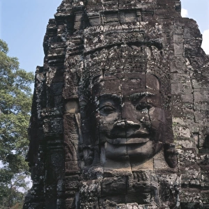 Detail of carving, Wat Bayon temple, Angkor Thom, Cambodia
