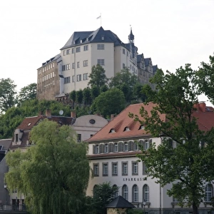 Castle on the hill, Greiz, Thuringia, Germany