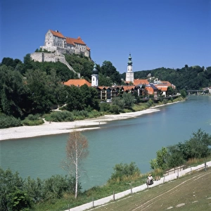 Castle and river at Burghausen, Bavaria, Germany
