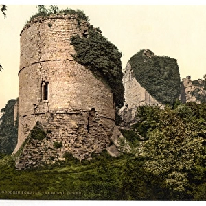 Castle, the round tower, Goodrich, England