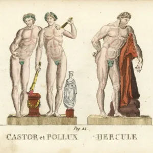 Castor and Pollux, and Hercules, Greek and Roman gods