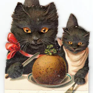 Cats Christmas Catastrophe by Louis Wain Poster