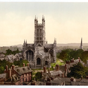 Cathedral from church tower, Gloucester, England