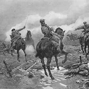 A cavalry charge that saved the line, Matania, WW1
