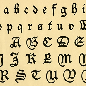 Caxton alphabet, upper and lower case A-Z