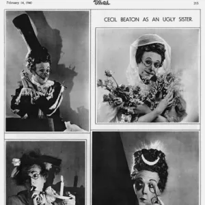 Cecil Beaton as an ugly sister in Heil Cinderella, 1940