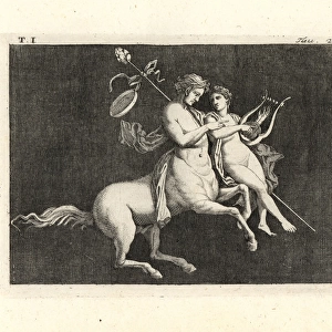 Centaur carrying a youth and teaching him to play the lyre