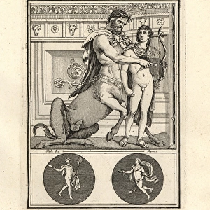 The centaur Chiron teaching Achilles to play