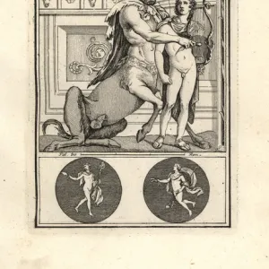 The centaur Chiron teaching Achilles to play