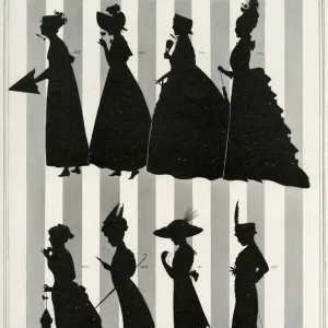 Changing silhouette of womens fashion between 1812 - 1912