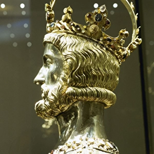 Charlemagne (742-814). Reliquary bust. Aachen Treasury Cathe