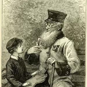 Chelsea Pensioner and young boy