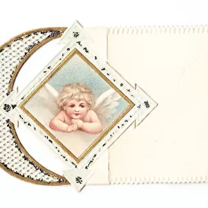 Four cherubs on a greetings card