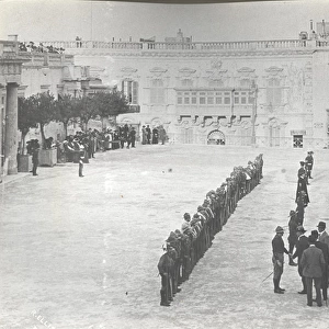Chief Scout inspecting scout troops, Valletta, Malta