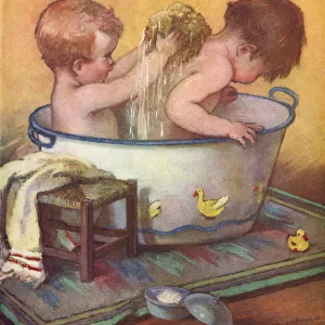 Children bathing together Your Turn by C V MacKenzie
