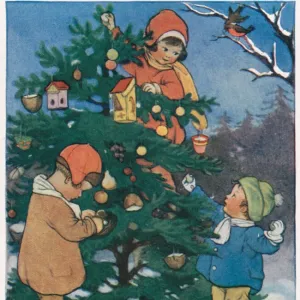 Children With Christmas Tree