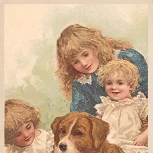 Children and a dog