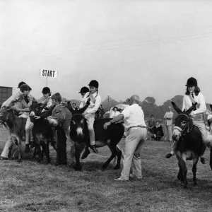 Children in donkey derby, Eastbourne, Sussex