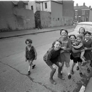 Children in Falls Road area, Belfast, Northern Ireland