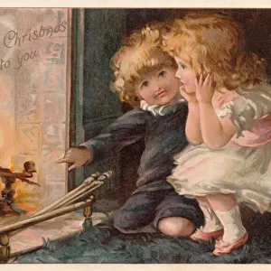 Children by the fireside