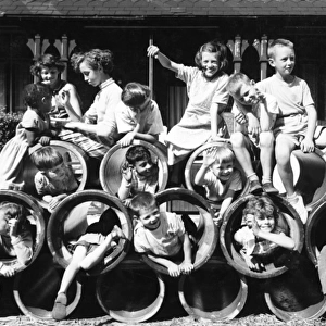 Children with pipes on a Balham street, SW London