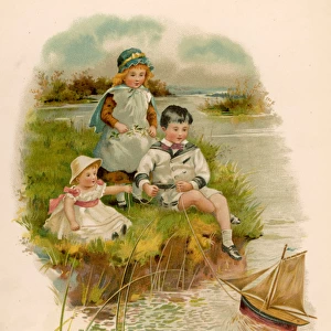 Children Play with Boat