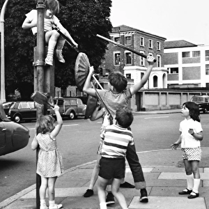 Children playing on a Balham street, SW London