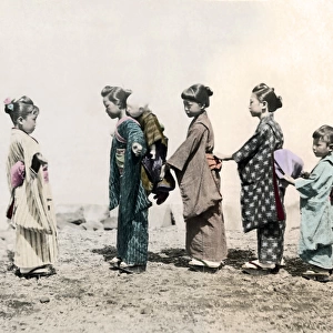 Children playing game, Japan