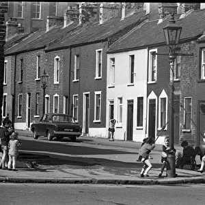 Children playing in Milton Street, Belfast, Northern Ireland