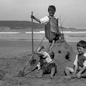 Four children on a seaside holiday