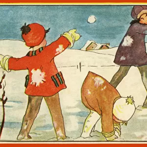 Children snowballing