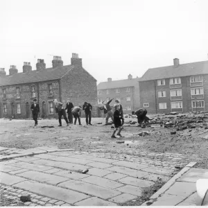 Children Throw Bricks