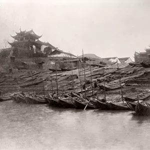 China c. 1880s - boatsHankow Hankou Wuhan Yangtze River