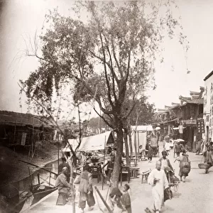 China c. 1880s - Shanghai city street scene