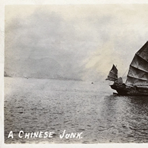 Chinese Junk in Hong Kong Bay