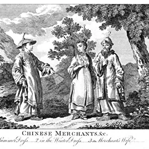 Two Chinese merchants, and merchants wife