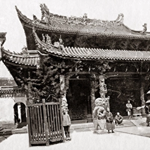 Chinese temple, Shanghai, China circa 1890