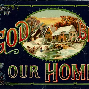 Christmas card, God Bless Our Home