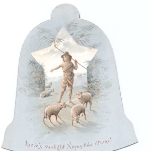 Christmas card in the shape of a bell