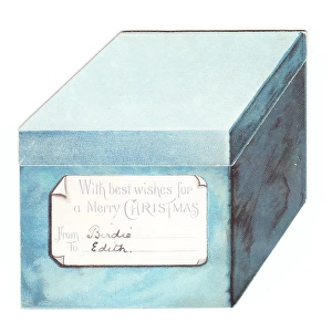 Christmas card in the shape of a box