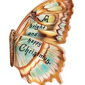 Christmas card in the shape of a butterfly